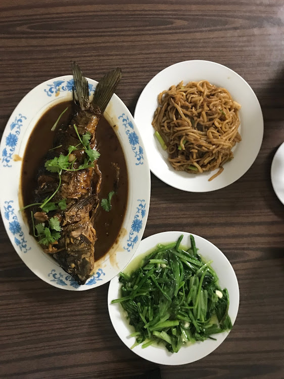 Local dinner cooked by our host family in eastern china